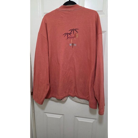 Paint Beige Reversible Jacket Bamboo & Dragonfly Print Unique Button Long Sleeve - Picture 8 of 8